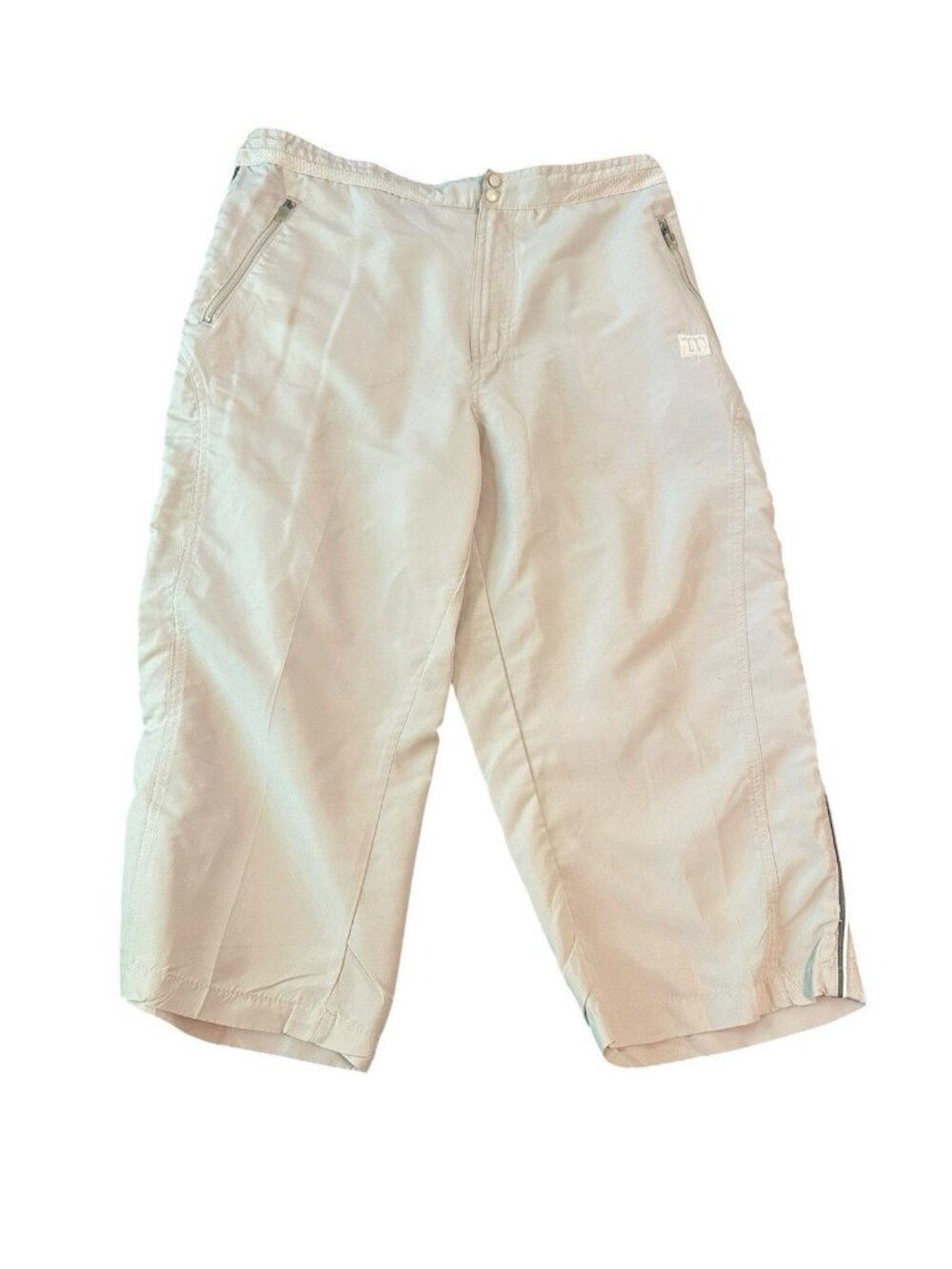 Wilson Sport Womens Beige Capri Pants Size L Tennis Prep Athletic Warm Up Golf